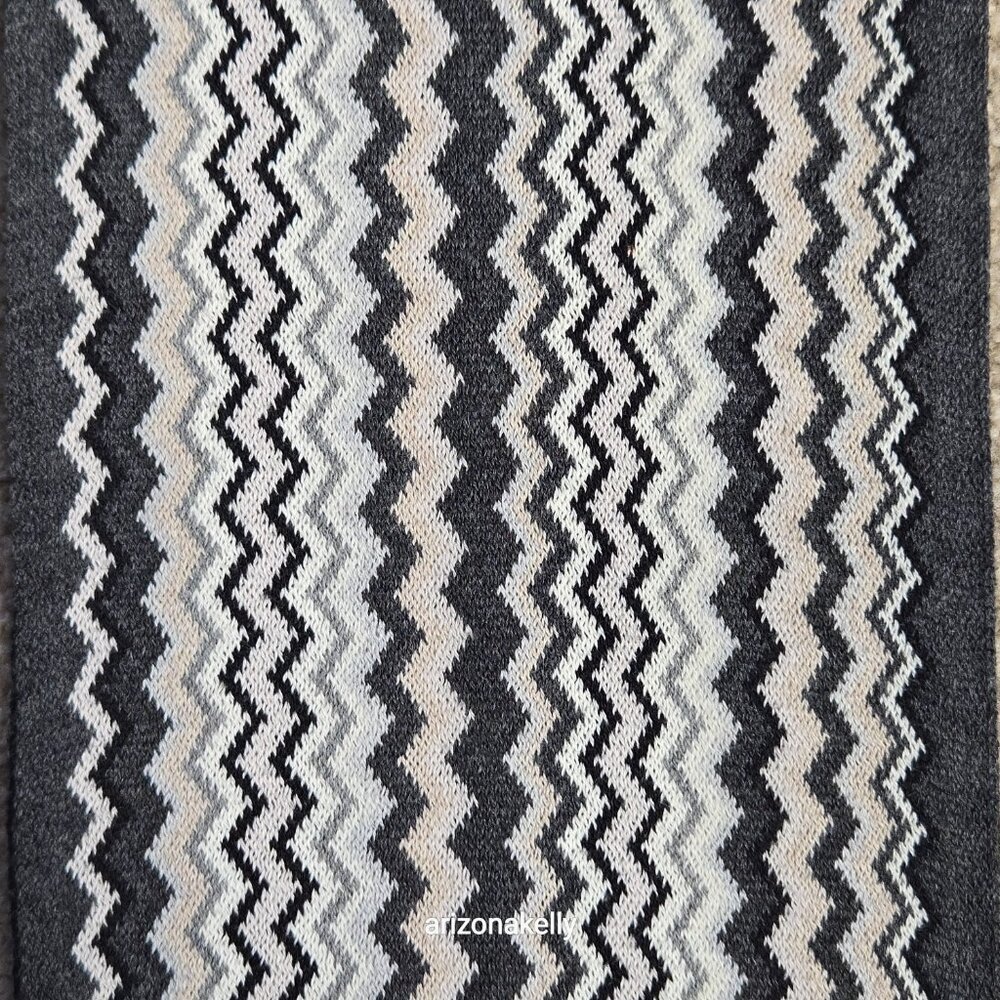 Missoni Zigzag Scarf Grey, Black, White, and Cream - Picture 3 of 14